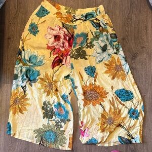 Floral Wide-Leg Pants - Multicolor